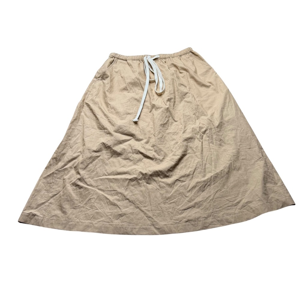 CITIZENS OF HUMANITY Poplin Skirt Tan Brown Drawstring Women's 27 Pockets Long